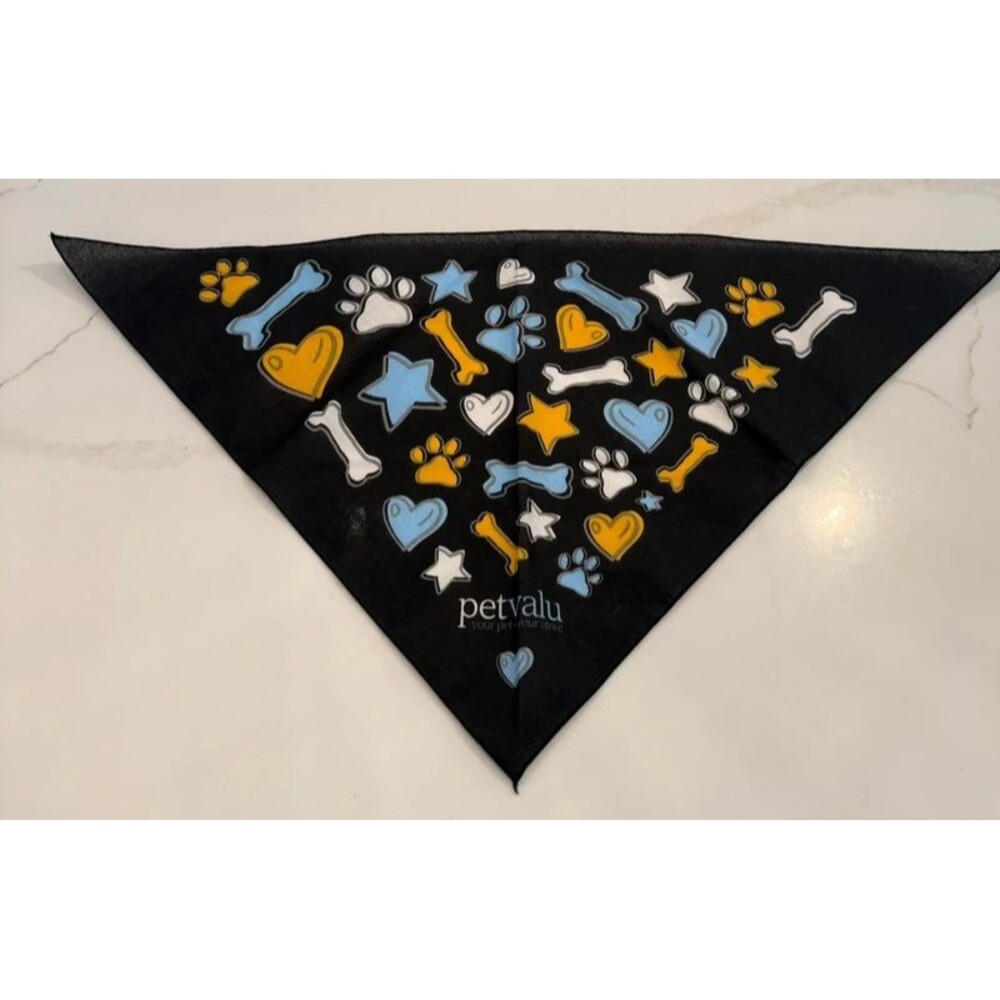Black triangular dog bandana
